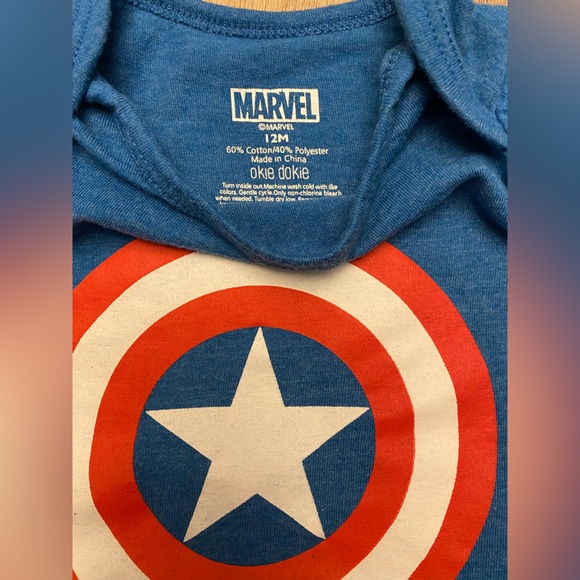 Captain America Marvel Onesie 12 Months - Picture 3 of 4